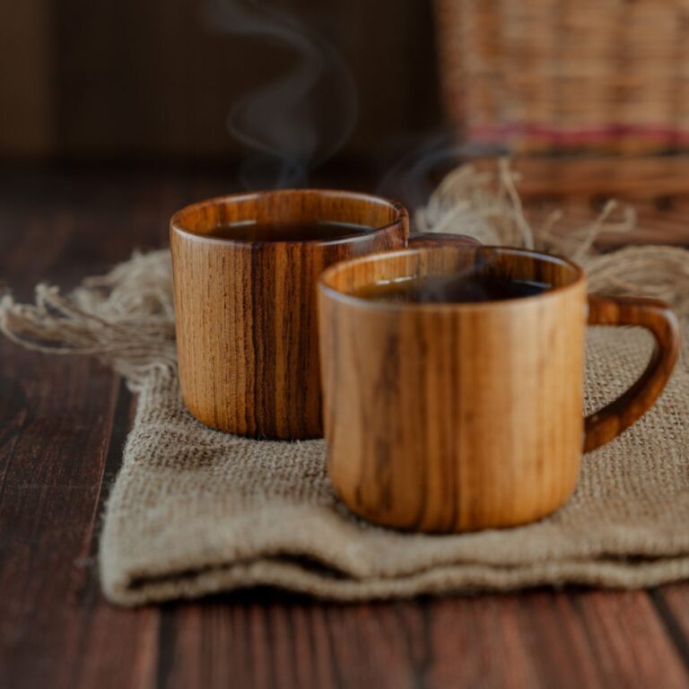Teak Wood Tea Cups - Sustainable Teak Wood Products & Stationery corporate gift