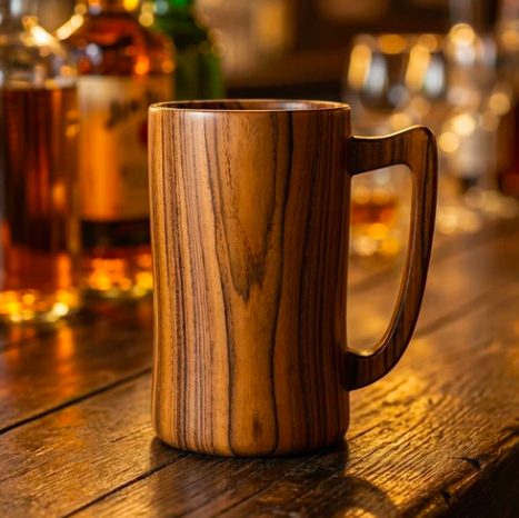 Teak Wood Beer Mug 700ml - Sustainable Teak Wood Products & Stationery corporate gift