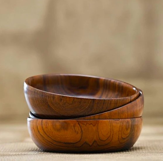 Large size Teak Wood Bowl - Sustainable Teak Wood Products & Stationery corporate gift
