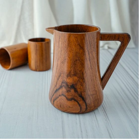 Teak Wood Water Jug (1000ml) - Sustainable Teak Wood Products & Stationery corporate gift