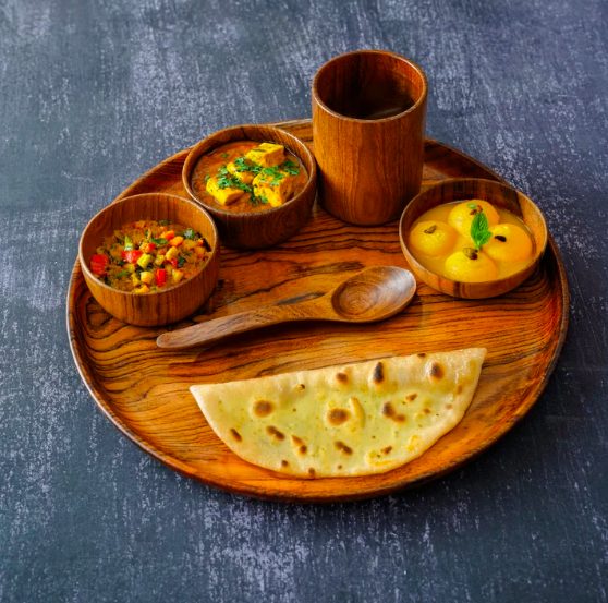 Teak Wood Dinner Set - Sustainable Teak Wood Products & Stationery corporate gift