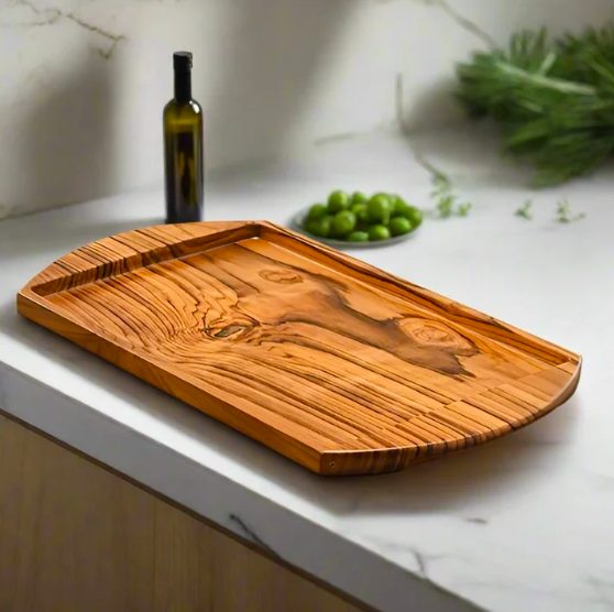 Medium Teak Wood Serving Tray - Sustainable Teak Wood Products & Stationery corporate gift