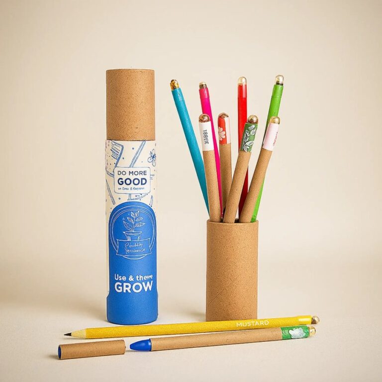 Plantable Seed Pencil + Pen (Pack of 20) - Sustainable Teak Wood Products & Stationery corporate gift